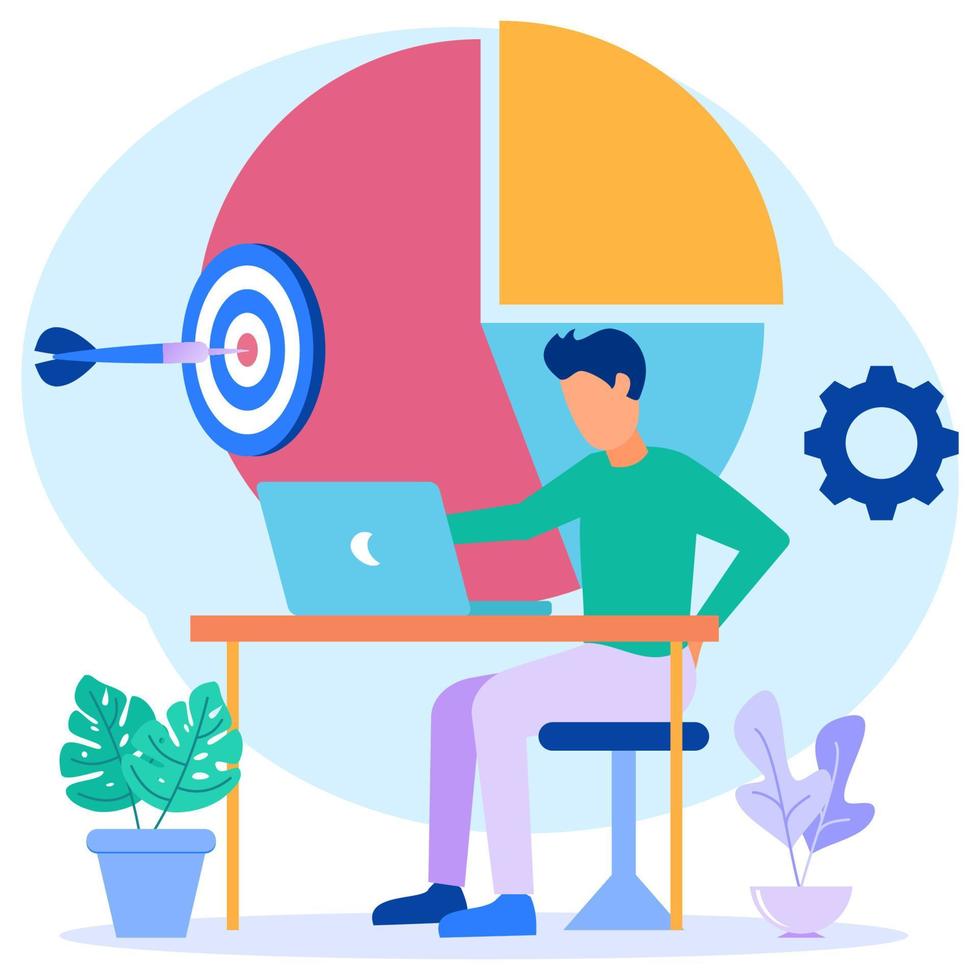 Illustration vector graphic cartoon character of business development