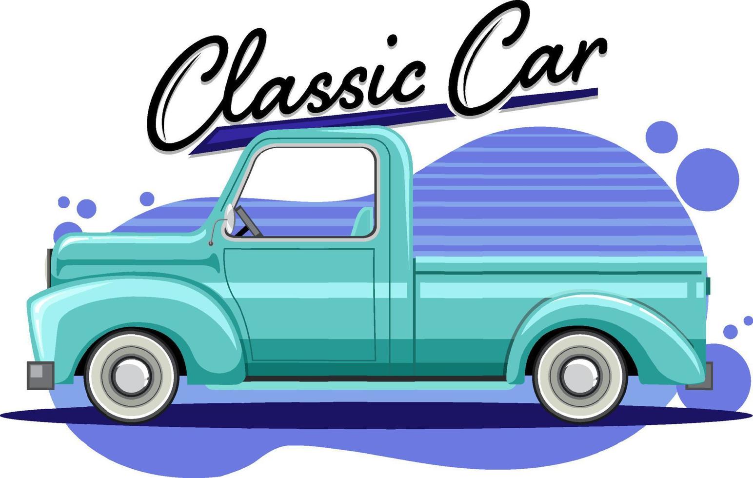 The classic car concept with old truck car vector