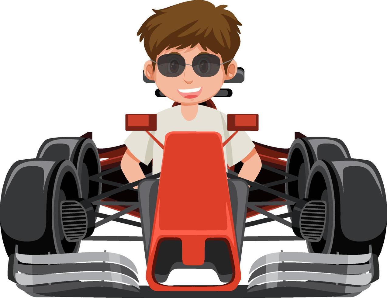 A man driving formula one racing car vector