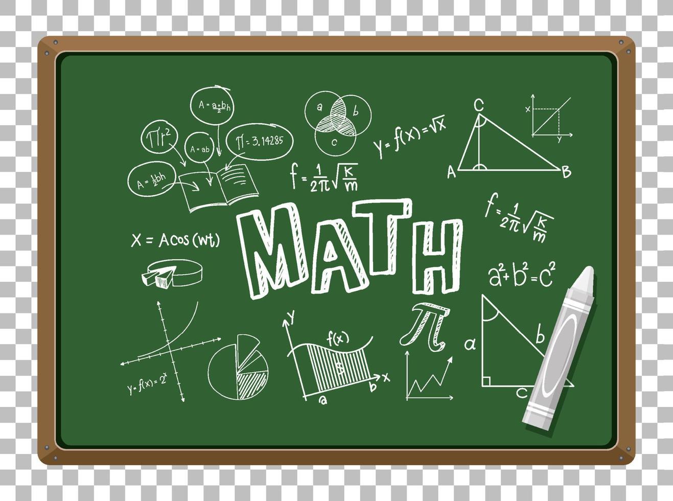 fórmula matemática en el fondo de cuadrícula aislada de pizarra vector