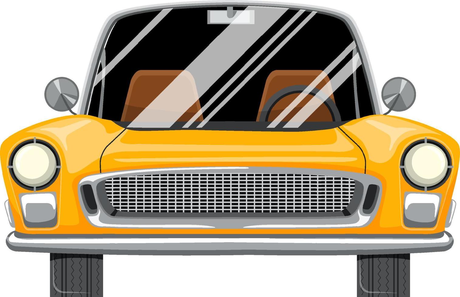 Classic yellow car in cartoon style vector
