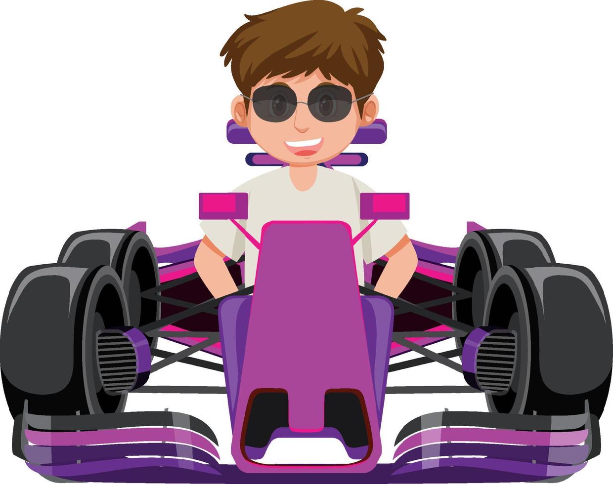 A man driving formula one racing car vector