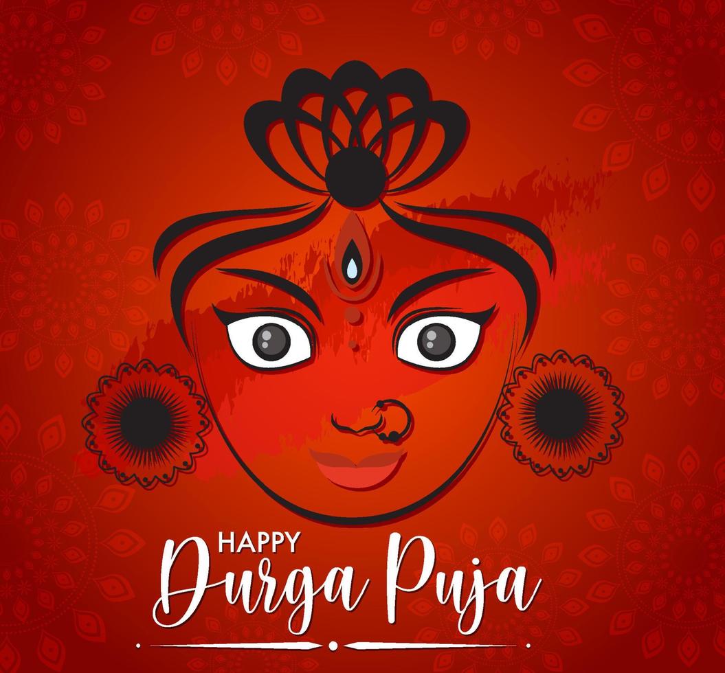 feliz día del evento durga puja vector