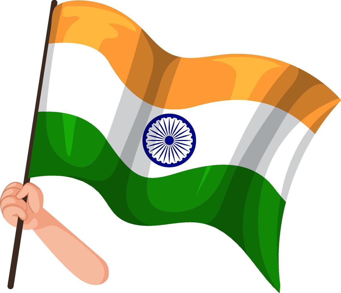 Flag of India on the stick vector