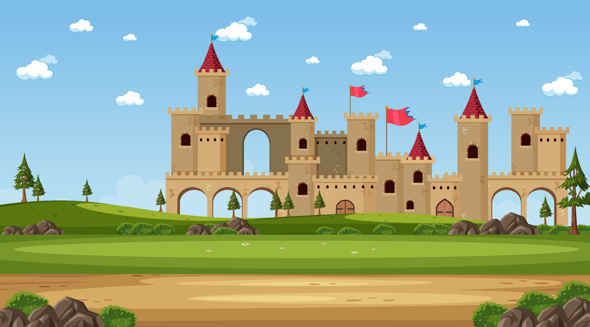 cartoon castle background