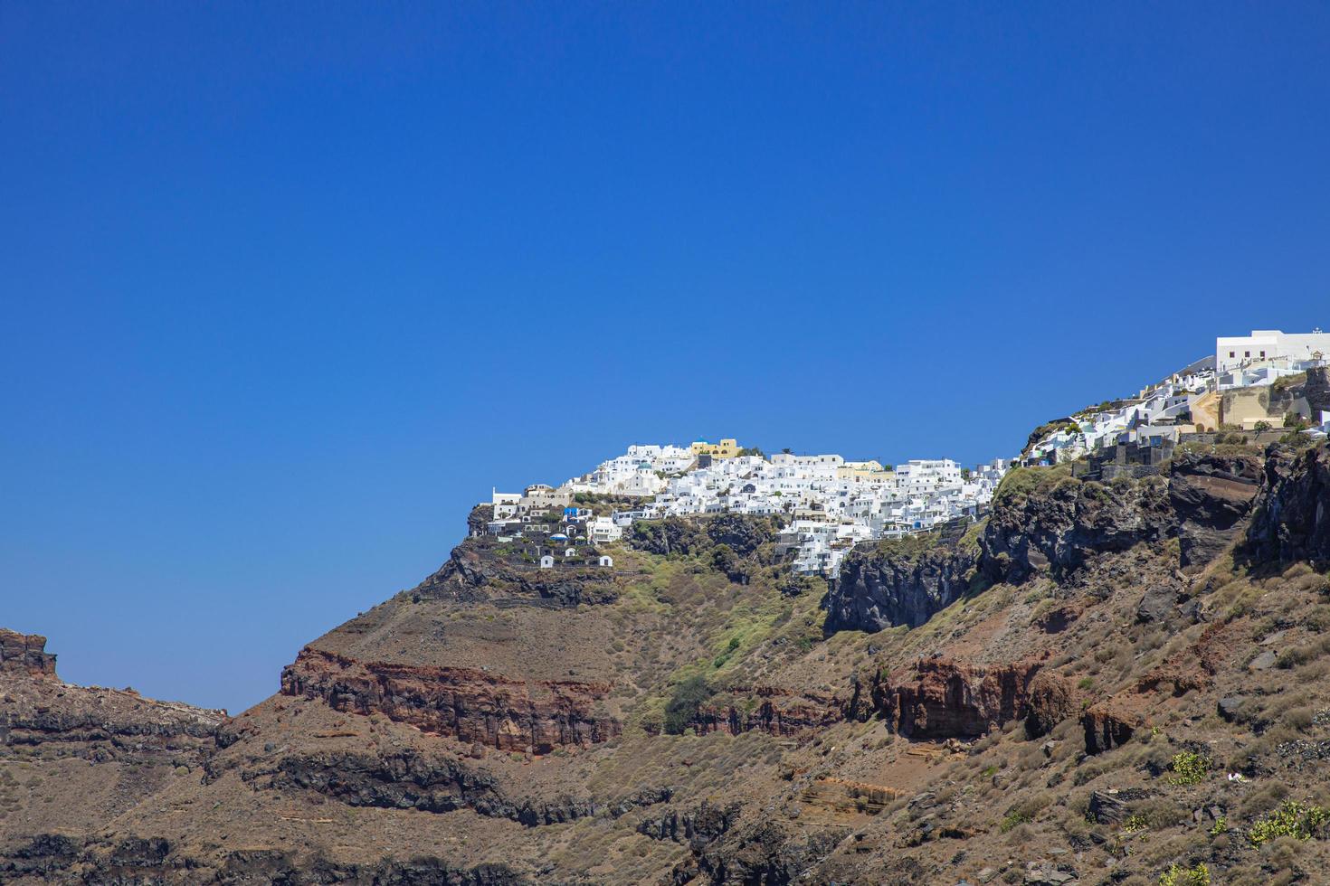 White wash staircases on Santorini Island, Greece, sea bay view, seascape, landscape photo