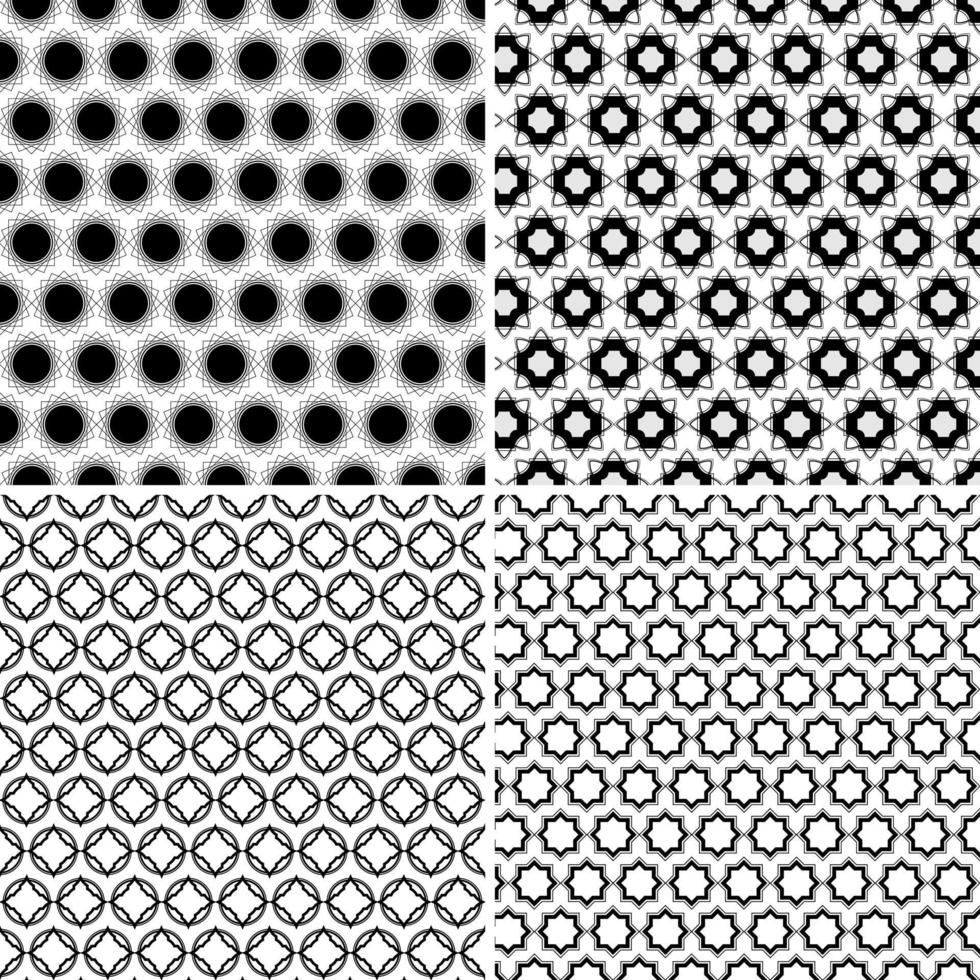 Background with seamless pattern in arabic style decorative vector