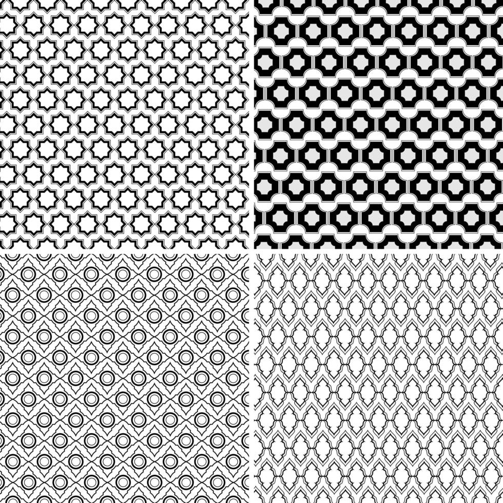 Background with seamless pattern in arabic style decorative vector