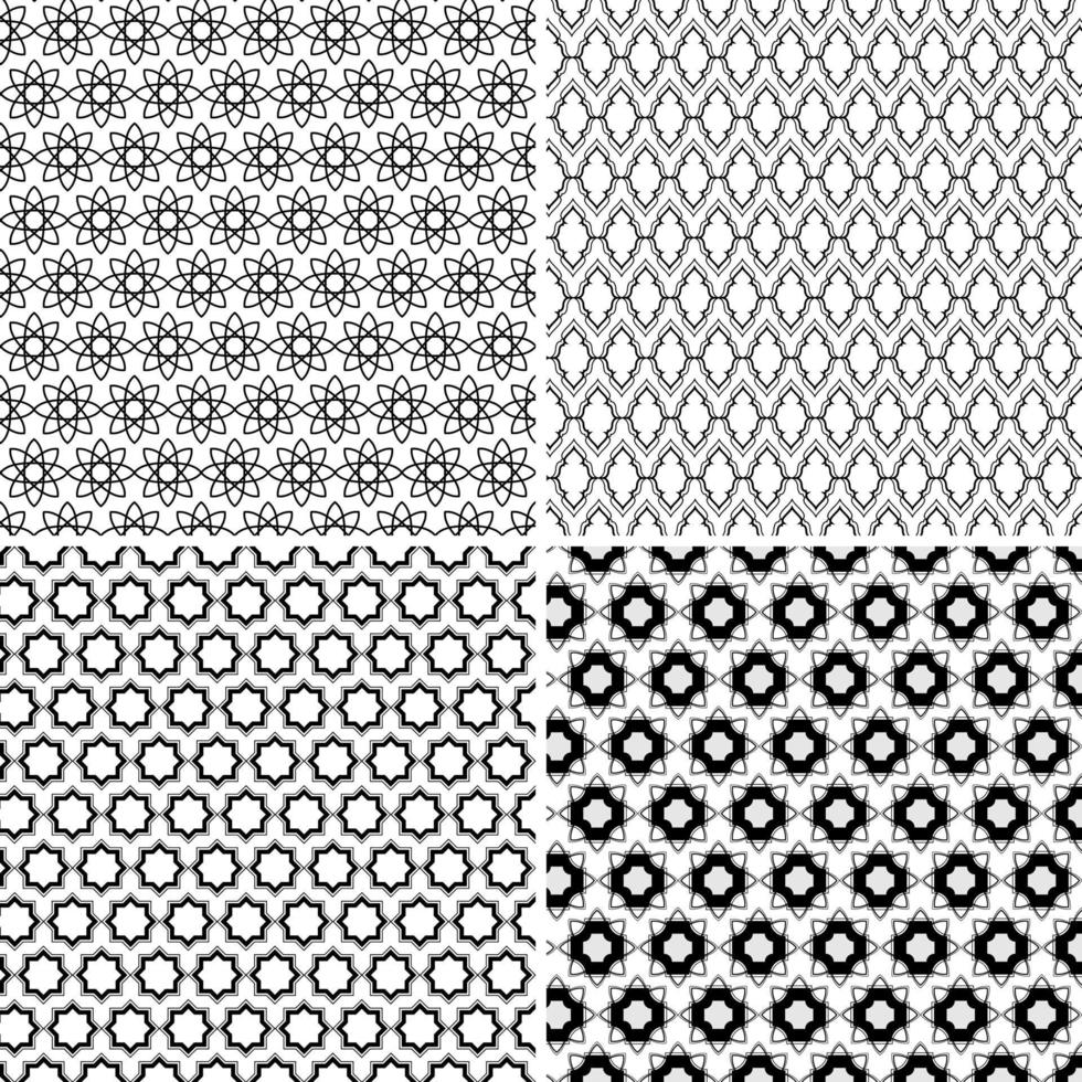 Background with seamless pattern in arabic style decorative vector