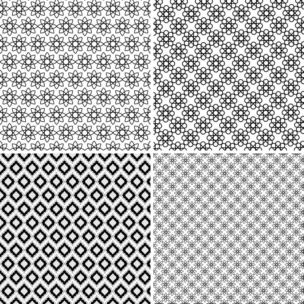 Background with seamless pattern in arabic style decorative vector