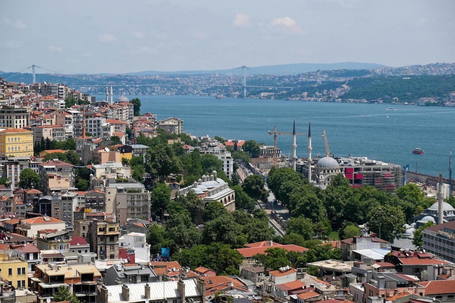 estambul, turquía, 24 de mayo de 2018-edificios a lo largo del bósforo foto