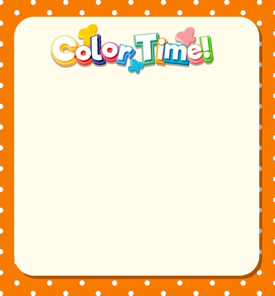 Cute blank orange color border for worksheet vector