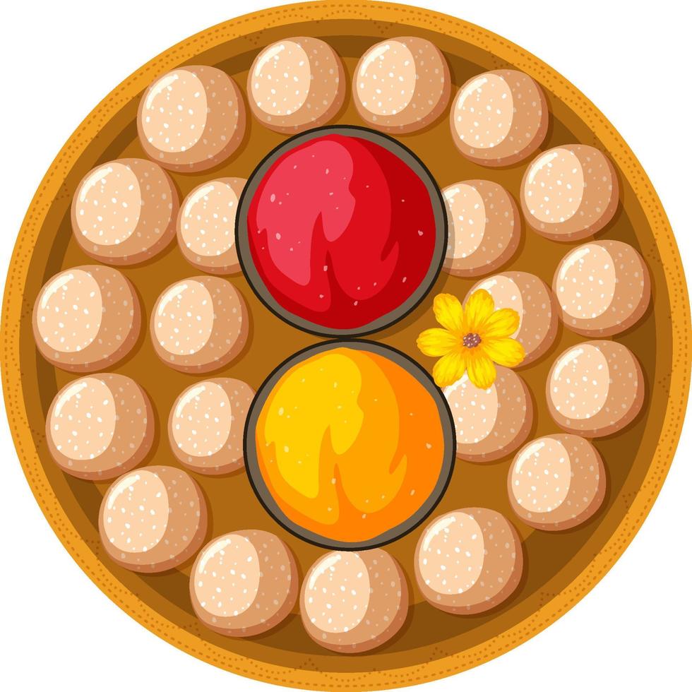 Indian food on big plate vector