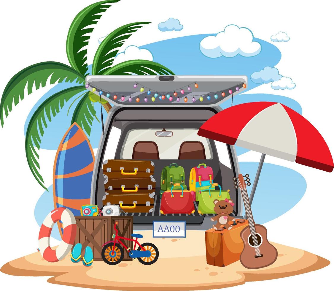 Flea market concept with car boot sale vector