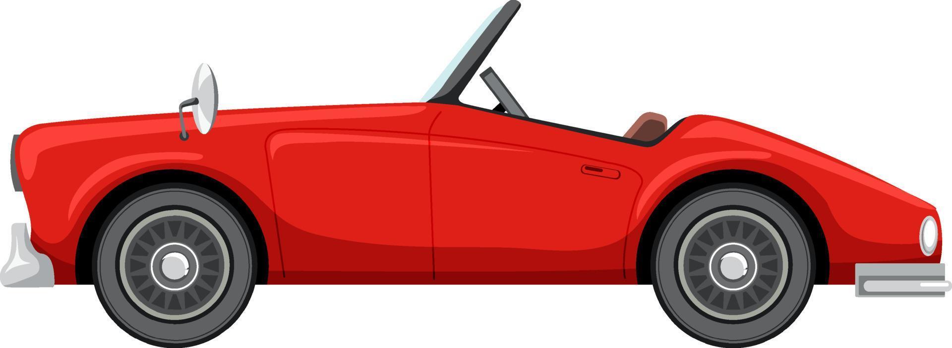 Classic red car in cartoon style vector