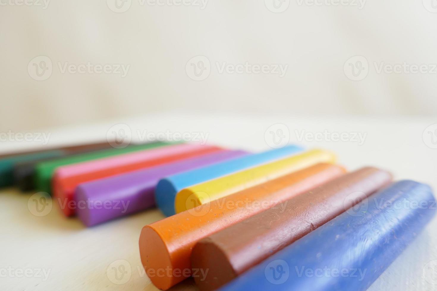 Multicolor Crayons against White Background photo