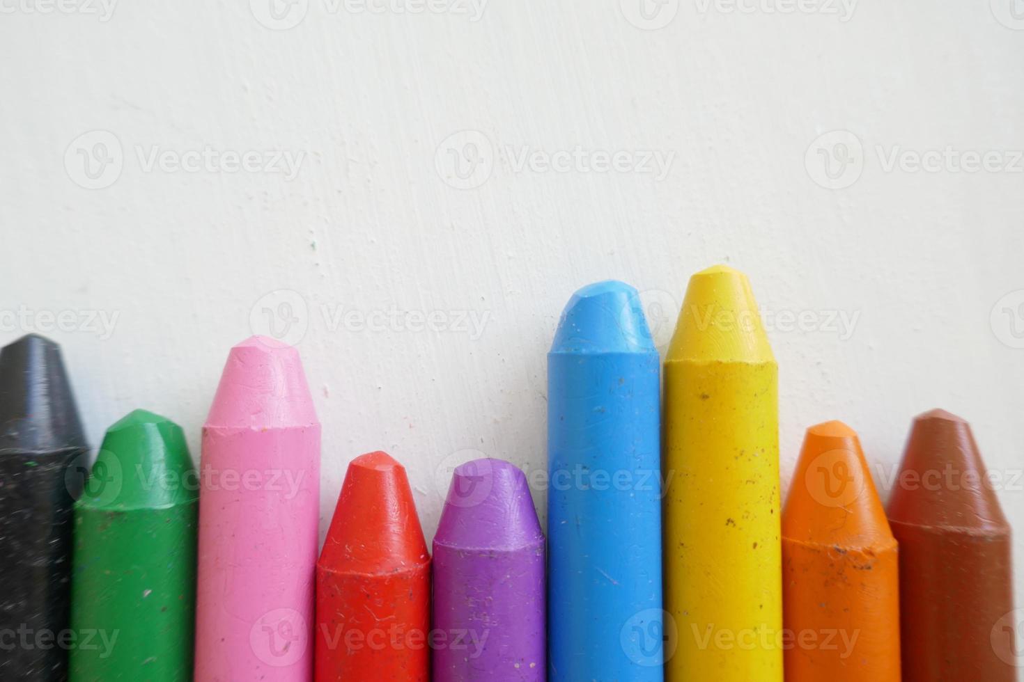 Multicolor Crayons against White Background photo