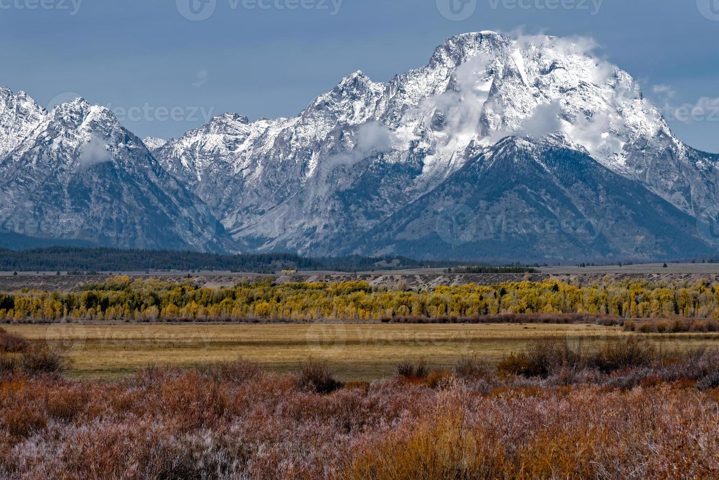 View of the Grand Teton Mountain Range photo