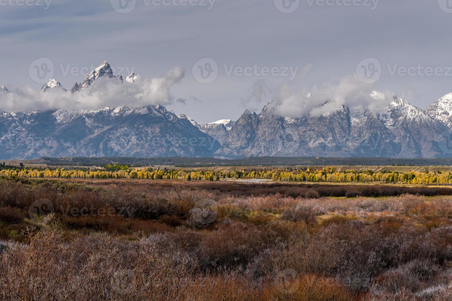 View of the Grand Teton Mountain Range photo