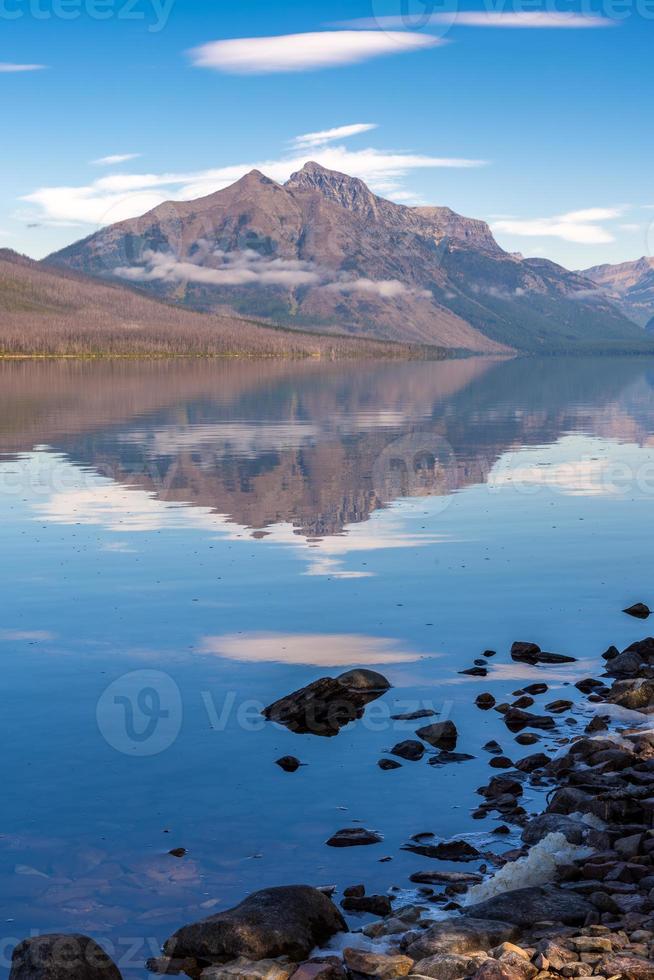 Scenic view of Lake McDonald near Apgar in Montana photo