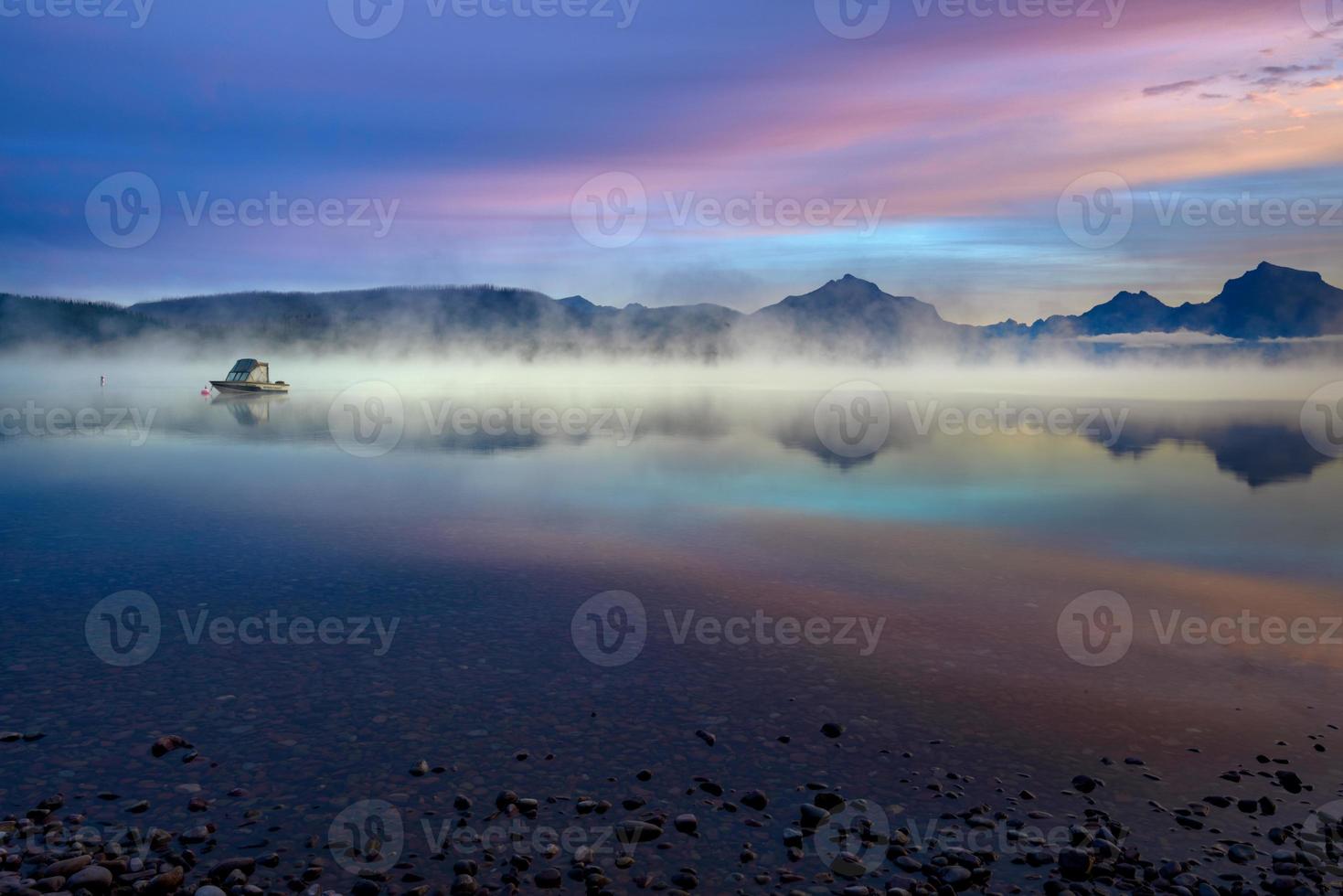 Sunrise at Lake McDonald in Montana photo