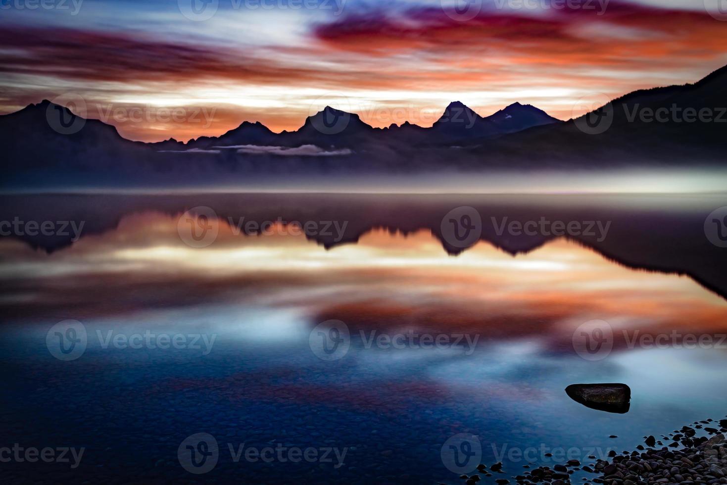 Sunrise at Lake McDonald in Montana photo