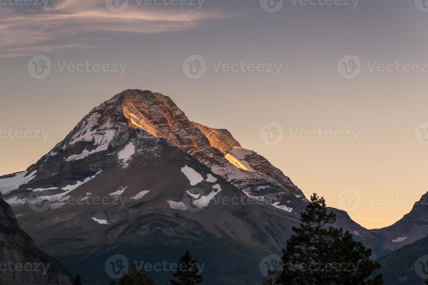 Heavens Peak at Sunset in Montana photo