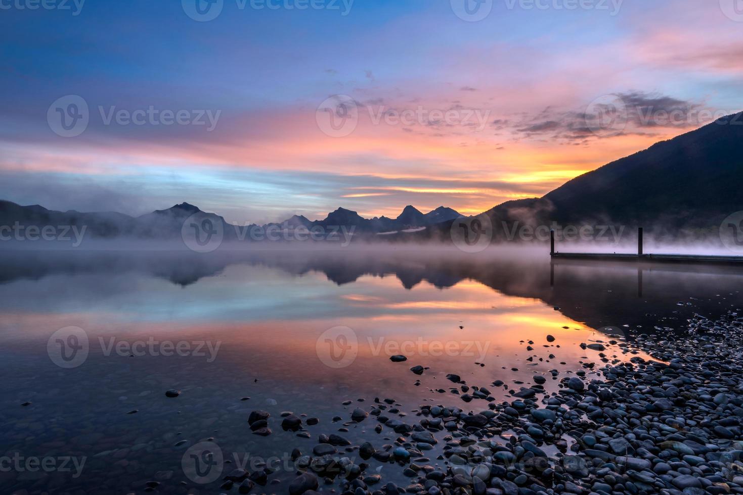 Sunrise at Lake McDonald in Montana photo