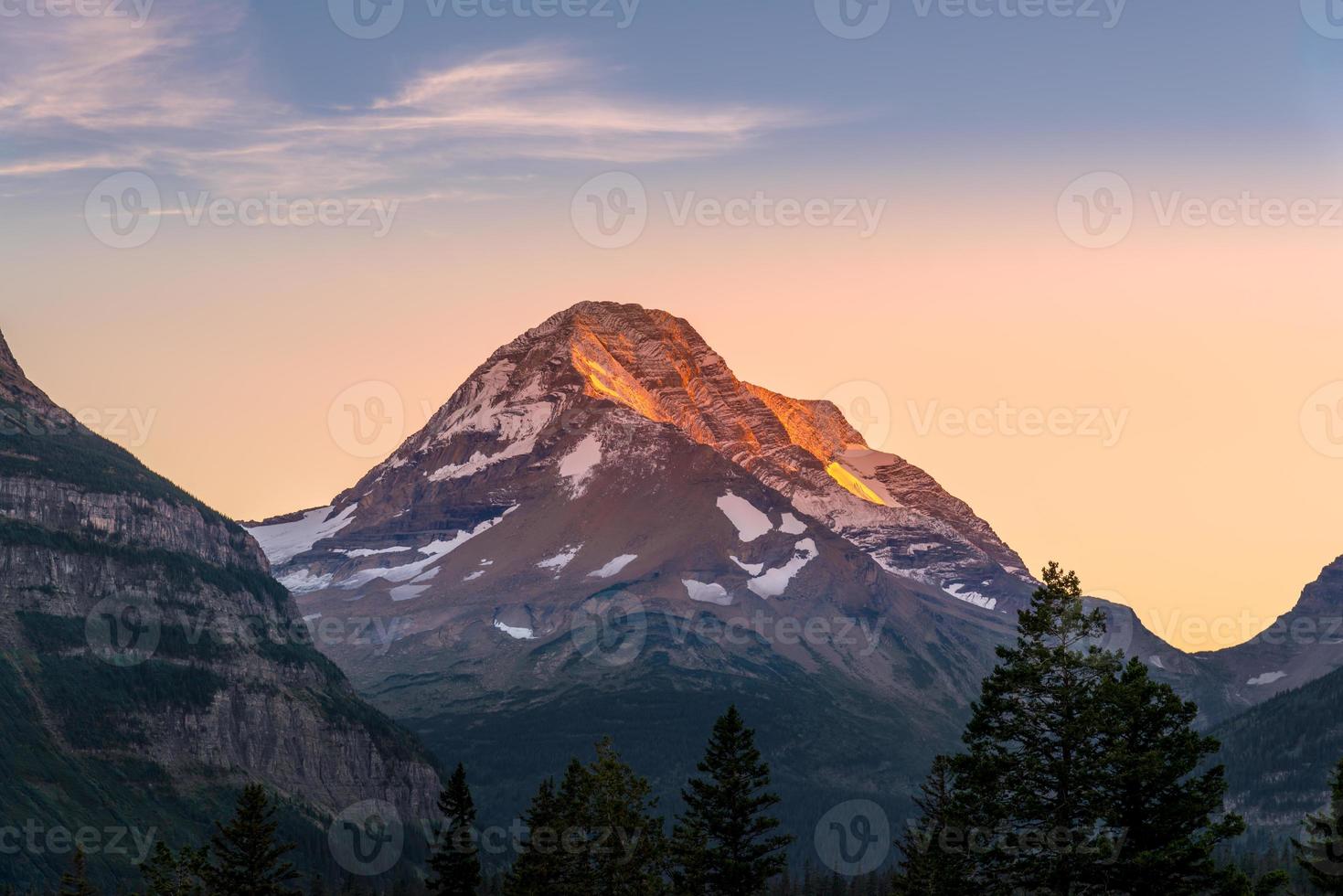 Heavens Peak at Sunset in Montana photo