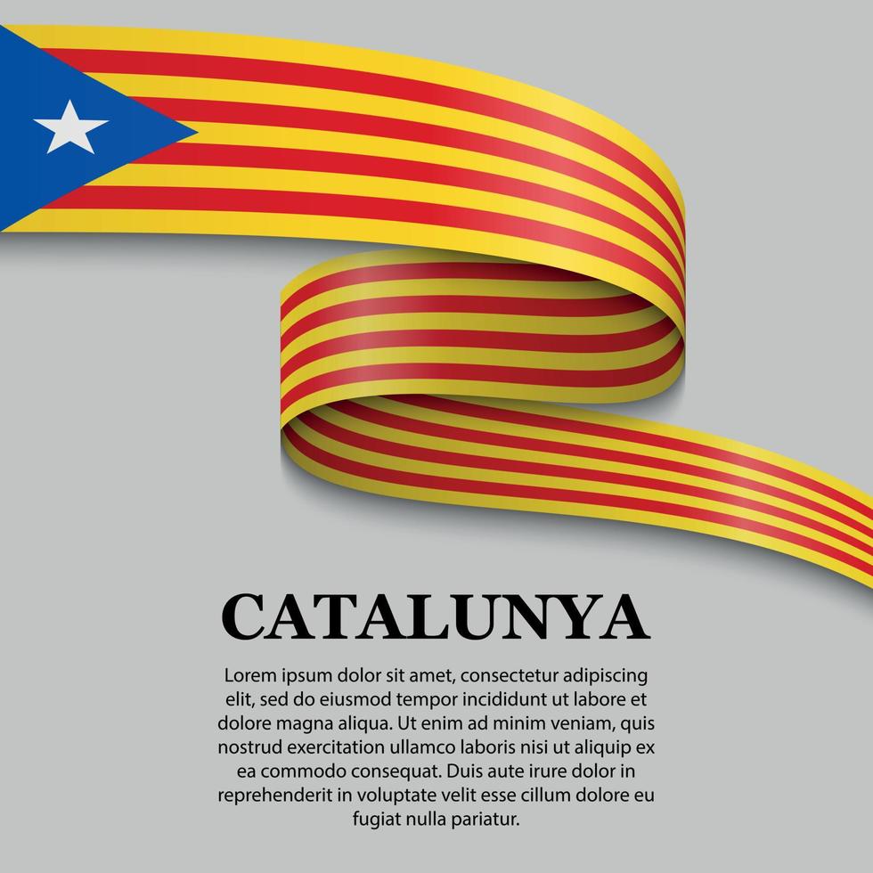 ondeando la bandera del independentista catalán - estelada vector