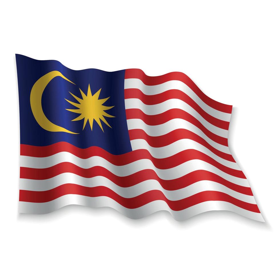 3D Waving Flag. Vector illustration