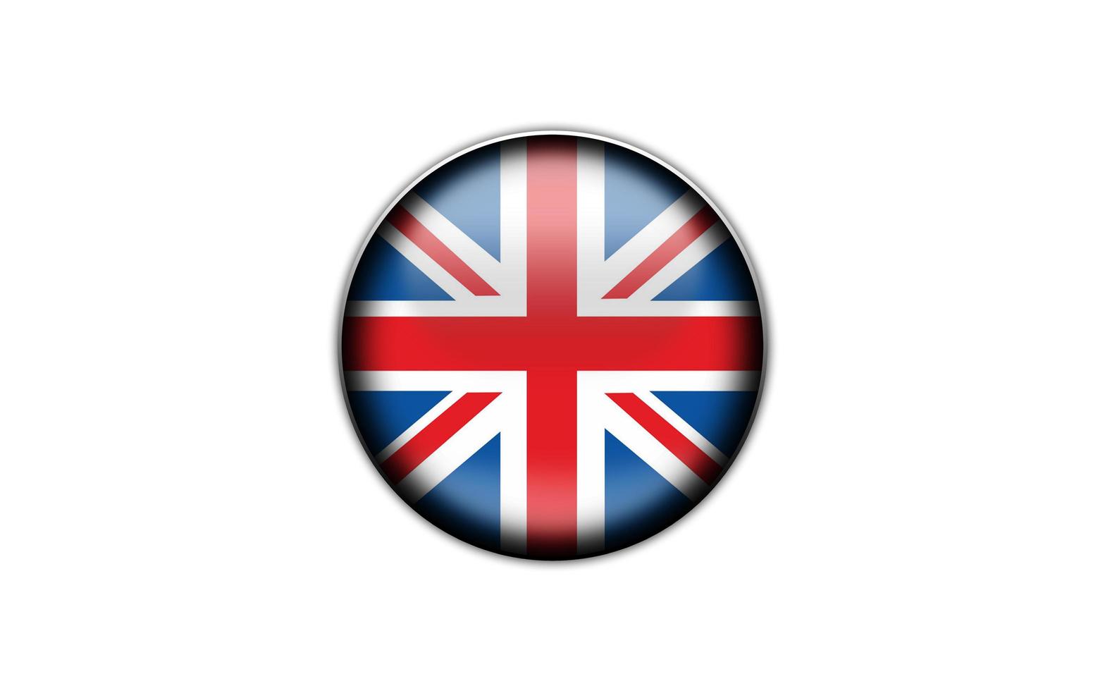 Transparent button, badge with UK flag photo