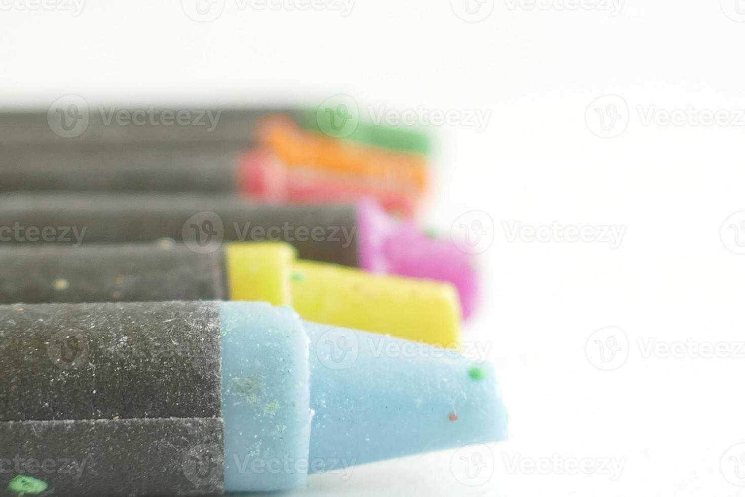 Multicolor Crayons against White Background photo