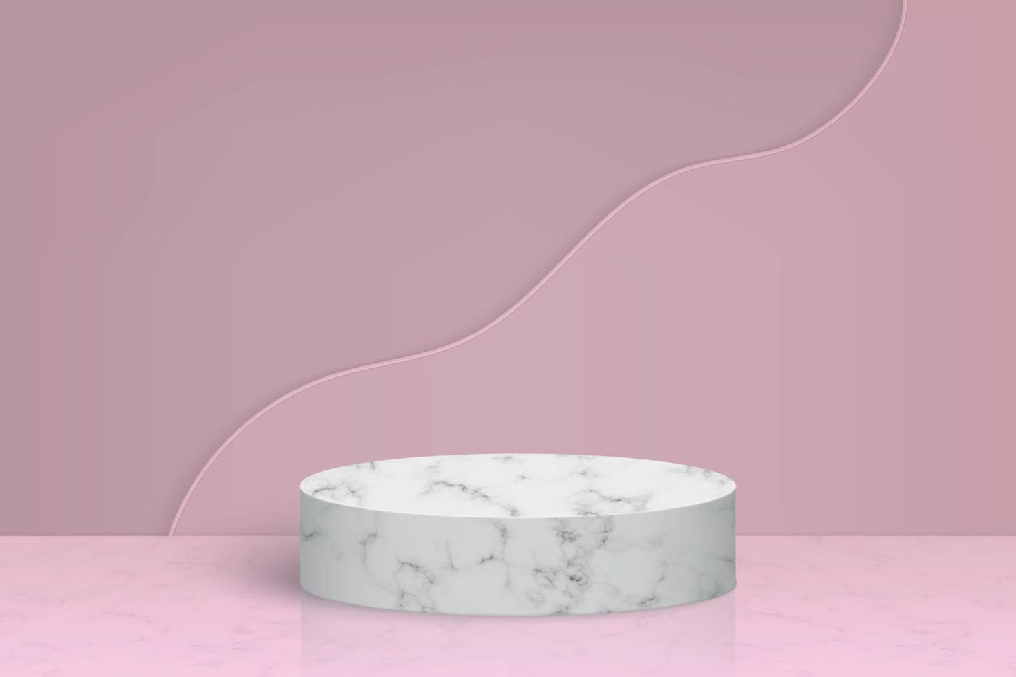 3d minimal scene with marble stone podium, Cosmetic product pres Template for your design vector