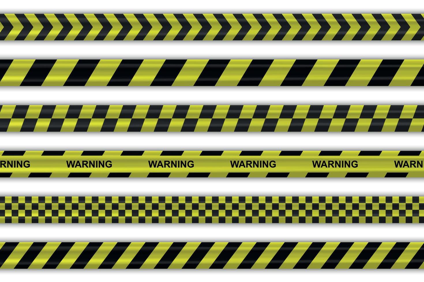 Caution police black and yellow striped borders vector