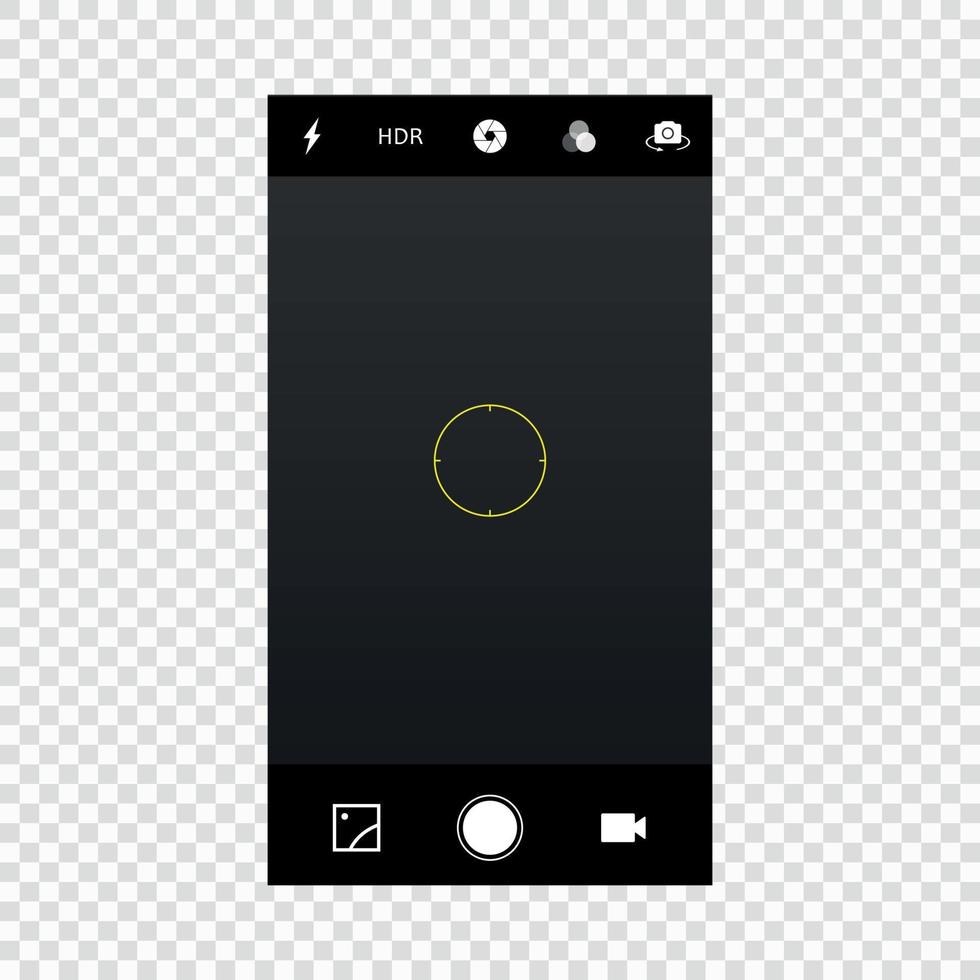 pantalla de la cámara del teléfono móvil vector