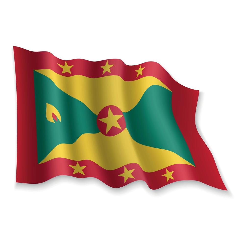 3D Waving Flag. Vector illustration
