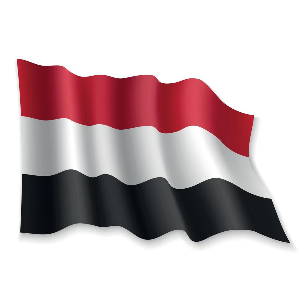 3D Waving Flag. Vector illustration