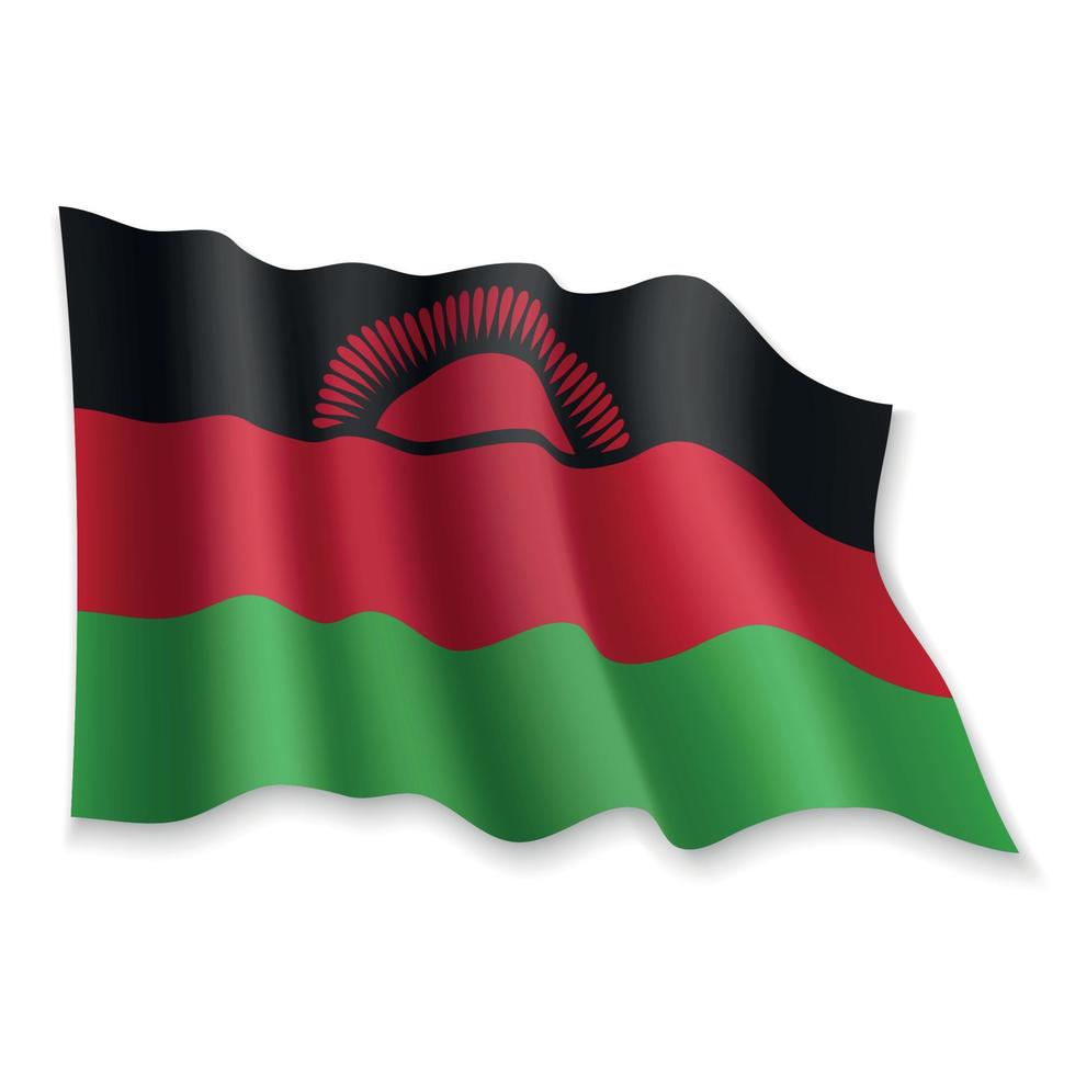 3D Waving Flag. Vector illustration