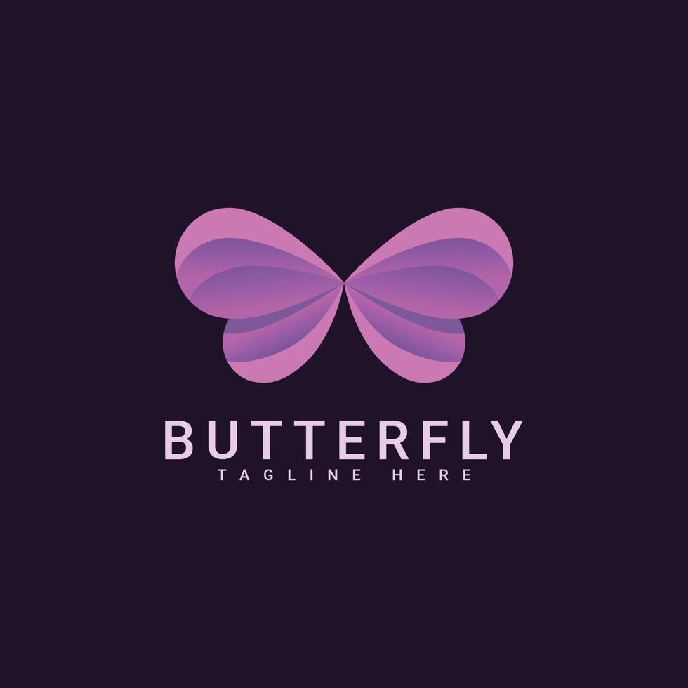 vector de diseño de logotipo de belleza de mariposa voladora hermosa