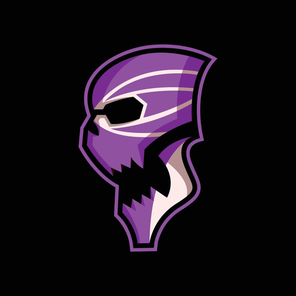 evil skull illustration for esports logo design vector