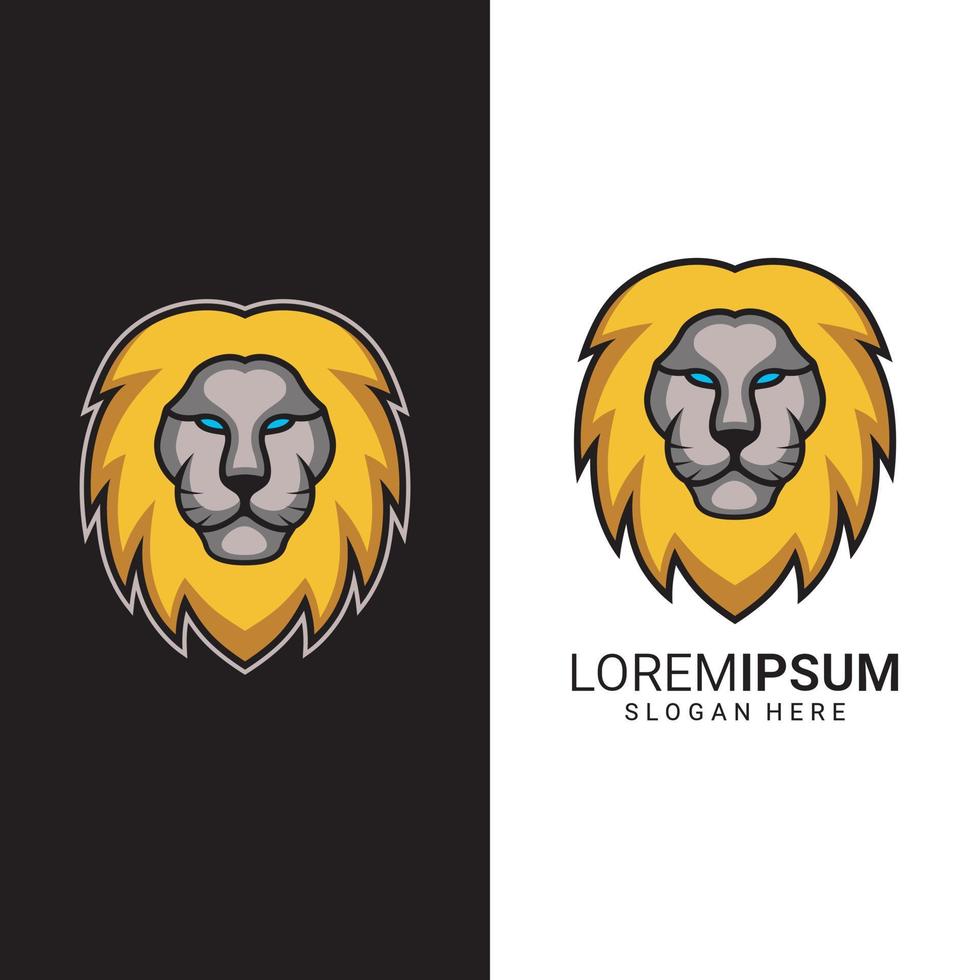 lion head face illustration for esports logo design vector