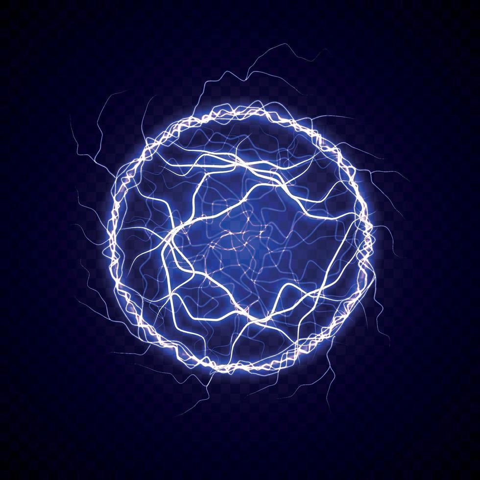 Electric ball with lightning effect vector