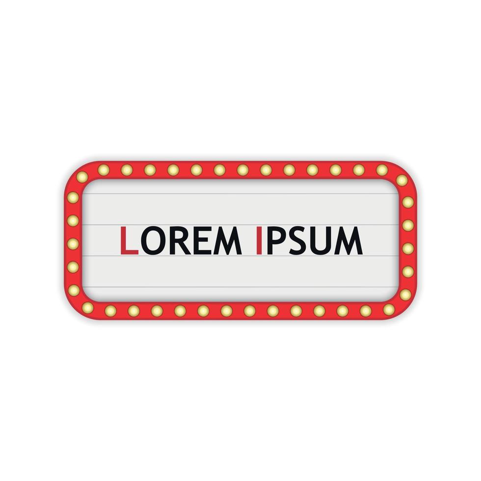 Marquee lightbox vintage frame. vector