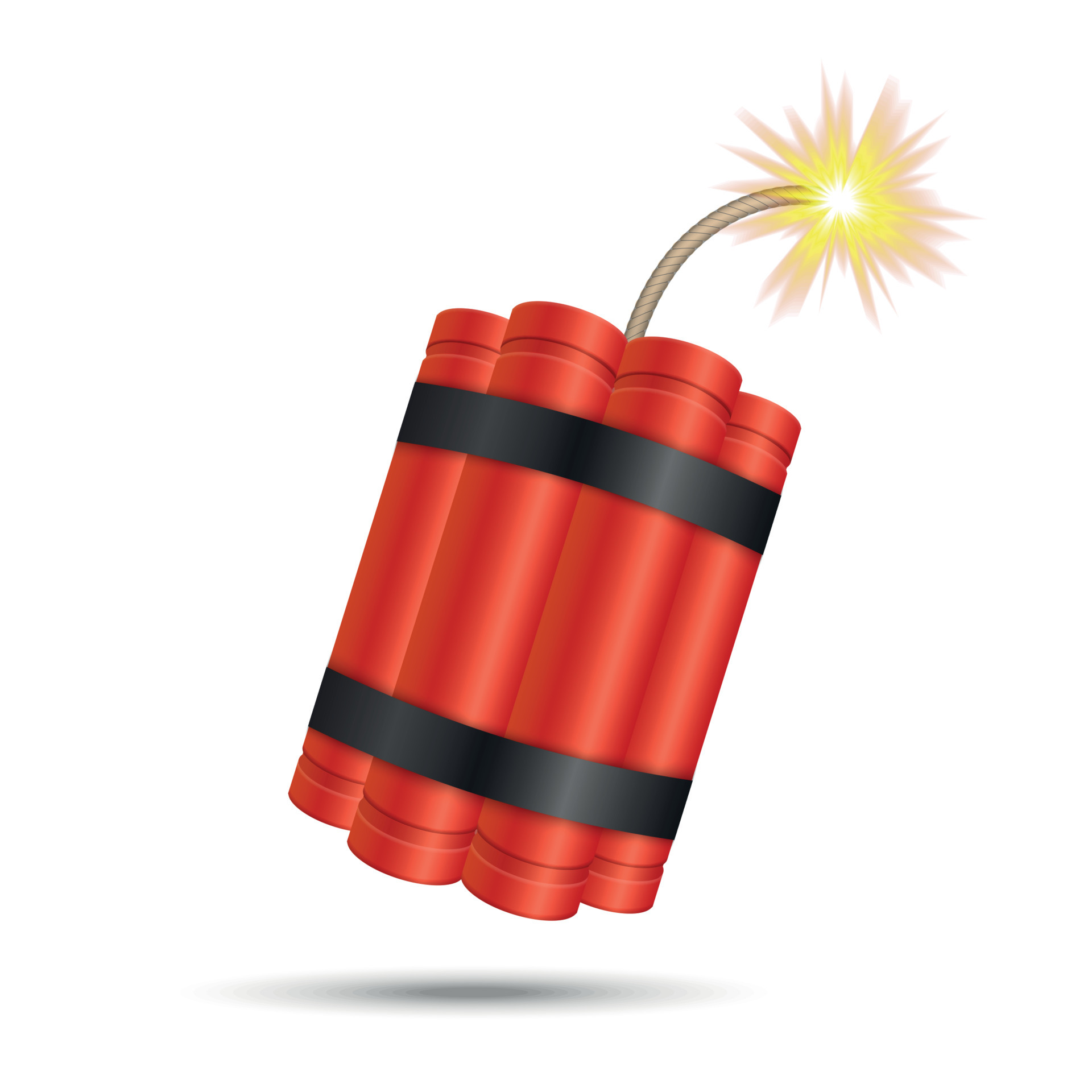 Realistic burning dynamite bomb sticks, 3d explosive red bomb with  explosion timer. Dynamite military weapon, explosive red sticks vector  illustration set. Dynamite sticks Stock Vector