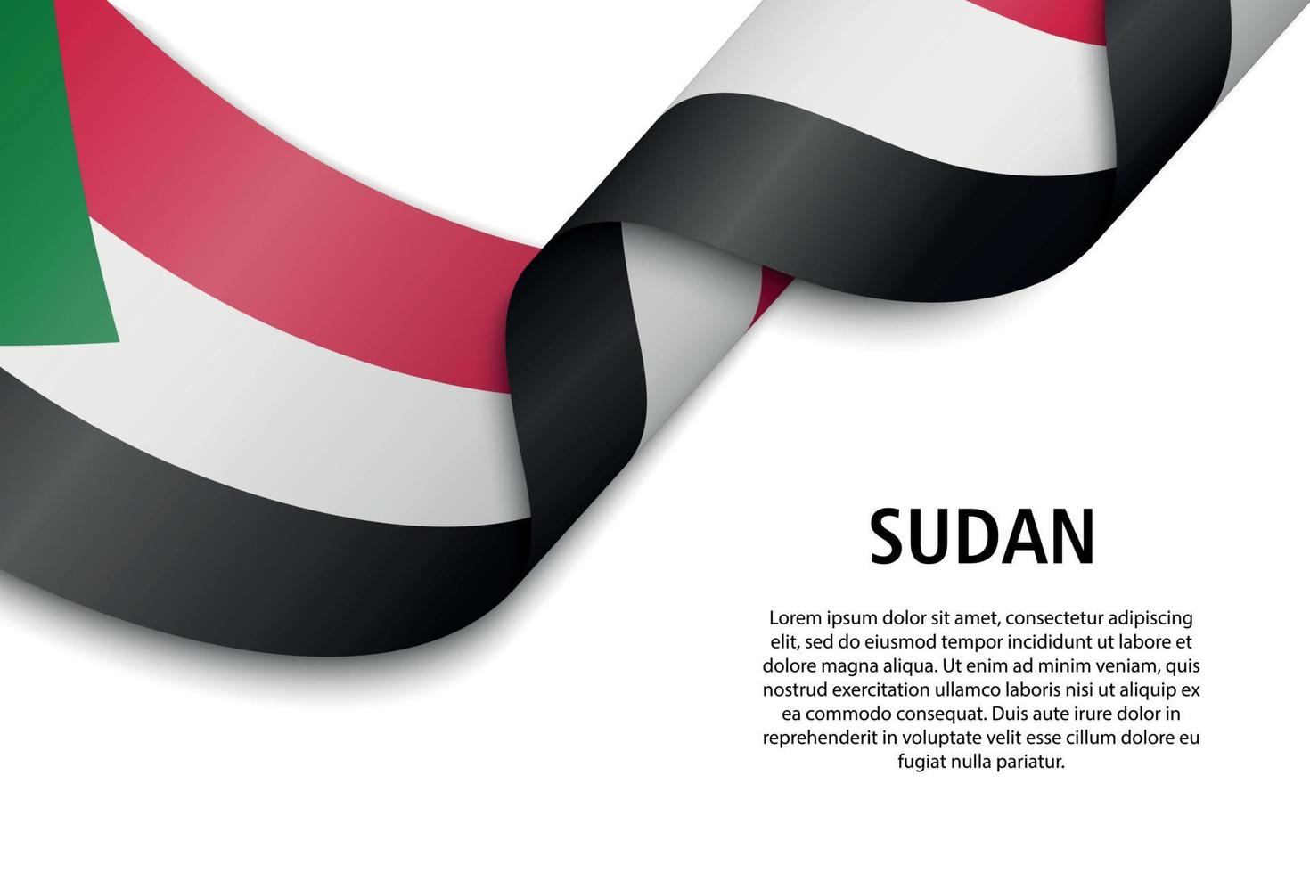Waving ribbon or banner with flag vector