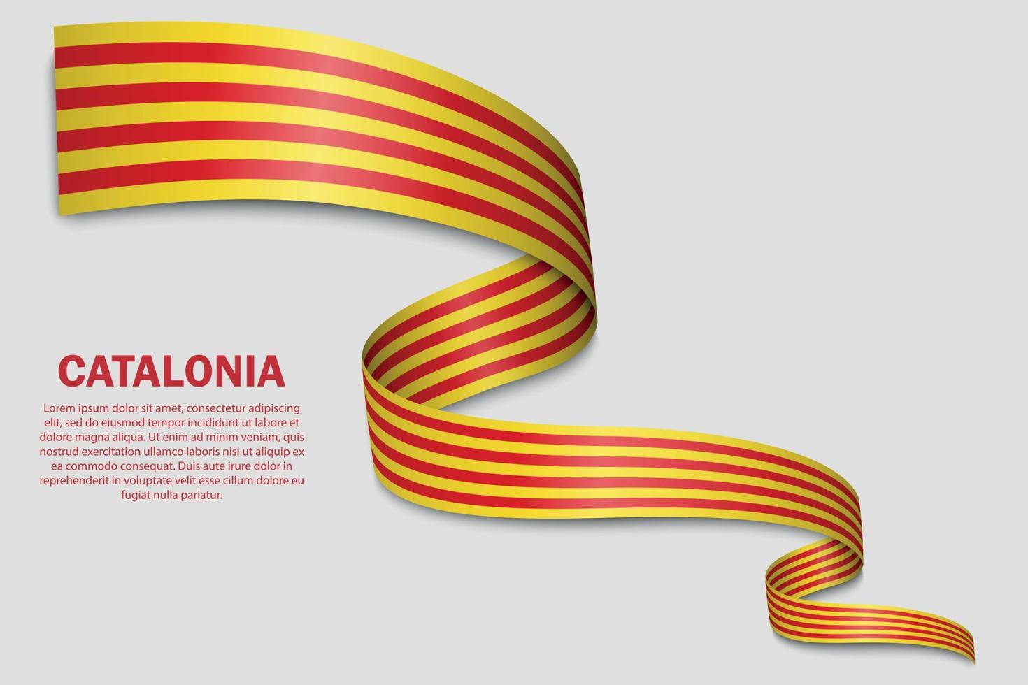 bandera ondeante de cataluña sobre fondo blanco vector