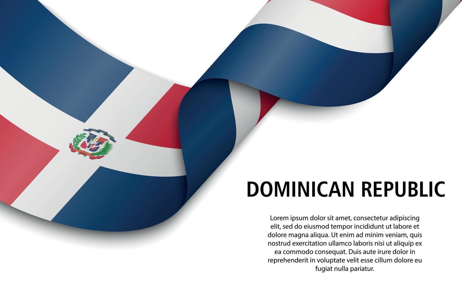 Waving ribbon or banner with flag vector