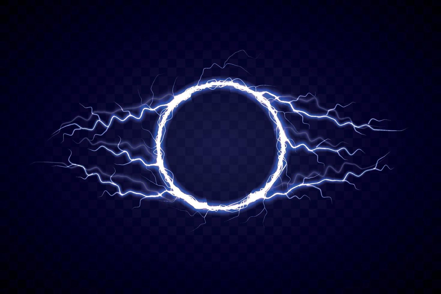 Electric circle with lightning effect vector