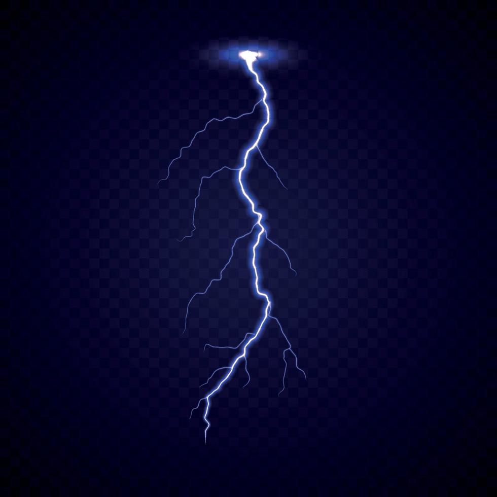 Realistic lightning thunder bold strike vector